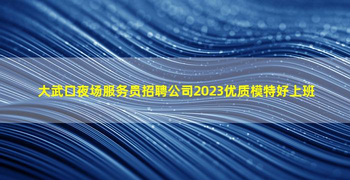 大武口夜场服务员招聘公司2023优质模特好上班